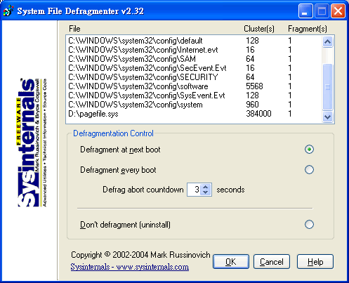 System File Defragmenter