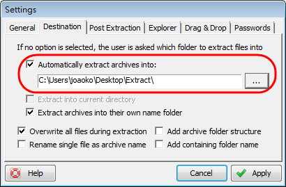 ExtractNow - 將檔案統一解壓到指定的資料夾裡