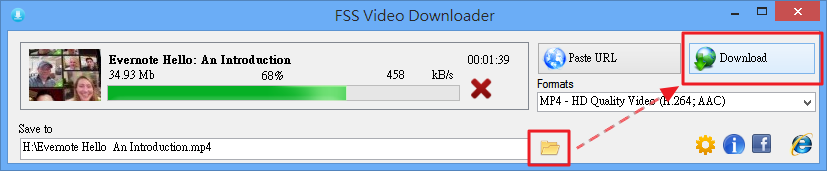 FSS Video Downloader - 開始下載影片