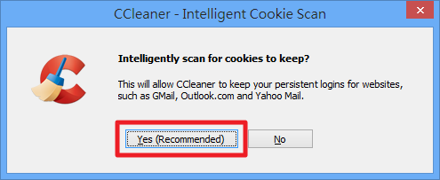 CCleaner - 避免刪除維持登入的 cookies